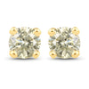 0.92 Carat Genuine LB Diamond 14K Yellow Gold Earrings