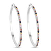 2.24 Carat Genuine Multi Sapphire .925 Sterling Silver Earrings