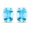 4.00 Carat Genuine Swiss Blue Topaz .925 Sterling Silver Earrings