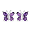 1.00 Carat Genuine Amethyst .925 Sterling Silver Earrings