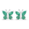 0.88 Carat Genuine Emerald .925 Sterling Silver Earrings