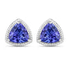 4.24 Carat Genuine Tanzanite 14K White Gold Earrings
