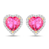 5.04 Carat Genuine Pink Topaz and White Topaz .925 Sterling Silver Earrings