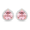3.27 Carat Genuine Morganite and White Diamond 14K Rose Gold Earrings