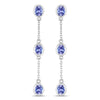1.98 Carat Genuine Tanzanite .925 Sterling Silver Earrings