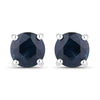 1.30 Carat Genuine Blue Sapphire 14K White Gold Earrings
