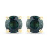 1.30 Carat Genuine Blue Sapphire 14K Yellow Gold Earrings