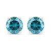 0.81 Carat Genuine Blue Diamond 14K White Gold Earrings