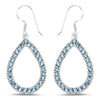 4.32 Carat Genuine London Blue Topaz .925 Sterling Silver Earrings