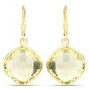 21.40 Carat Genuine Lemon Quartz .925 Sterling Silver Earrings