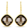 21.40 Carat Genuine Smoky Quartz .925 Sterling Silver Earrings
