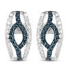 0.42 Carat Genuine Blue Diamond & White Diamond .925 Sterling Silver Earrings