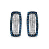 0.51 Carat Genuine Blue Diamond & White Diamond .925 Sterling Silver Earrings