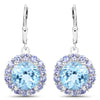 9.96 Carat Genuine Blue Topaz and Tanzanite .925 Sterling Silver Earrings