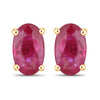 0.54 Carat Genuine Ruby 14K Yellow Gold Earrings