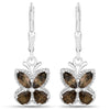 2.20 Carat Genuine Smoky Quartz .925 Sterling Silver Earrings
