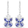 2.08 Carat Genuine Tanzanite .925 Sterling Silver Earrings