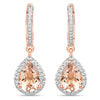 2.03 Carat Genuine Morganite and White Topaz .925 Sterling Silver Earrings