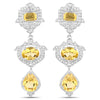6.63 Carat Genuine Citrine and White Topaz .925 Sterling Silver Earrings