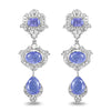 7.73 Carat Genuine Tanzanite and White Topaz .925 Sterling Silver Earrings