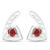 0.44 Carat Genuine Garnet .925 Sterling Silver Earrings