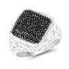 0.54 Carat Genuine Black Diamond .925 Sterling Silver Ring