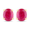 0.60 Carat Genuine Ruby 14K Yellow Gold Earrings