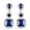 11.62 Carat Dyed Sapphire .925 Sterling Silver Earrings