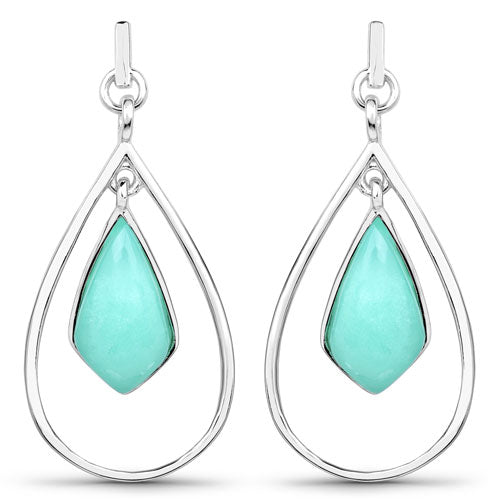 8.80 Carat Genuine Crysopharse .925 Sterling Silver Earrings