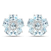 18K White Gold Plated 10.48 Carat Genuine Blue Topaz and White Topaz .925 Sterling Silver Earrings