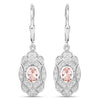 1.04 Carat Genuine Morganite and White Topaz .925 Sterling Silver Earrings