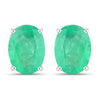 2.40 Carat Genuine Zambian Emerald 10K White Gold Earrings