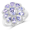 1.84 Carat Genuine Tanzanite .925 Sterling Silver Ring