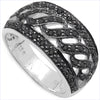 0.54 Carat Genuine Black Diamond .925 Sterling Silver Ring