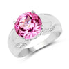 4.55 Carat Genuine Pink Topaz .925 Sterling Silver Ring