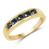 14K Yellow Gold Plated 0.80 Carat Genuine Blue Diamond .925 Sterling Silver Ring