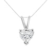 14K White Gold 1/5 Cttw 3-Prong Set Heart Shaped Solitaire Lab Grown Diamond 18" Pendant Necklace (F-G Color, VS2-SI1 Clarity)
