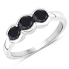 1.22 Carat Genuine Black Diamond .925 Sterling Silver Ring