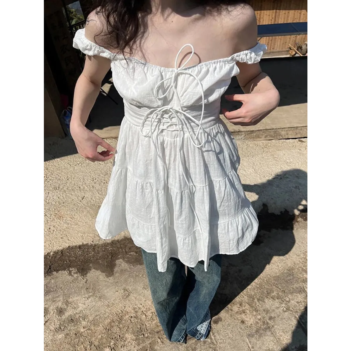 Fairy Kei Ruffle Tie Dress