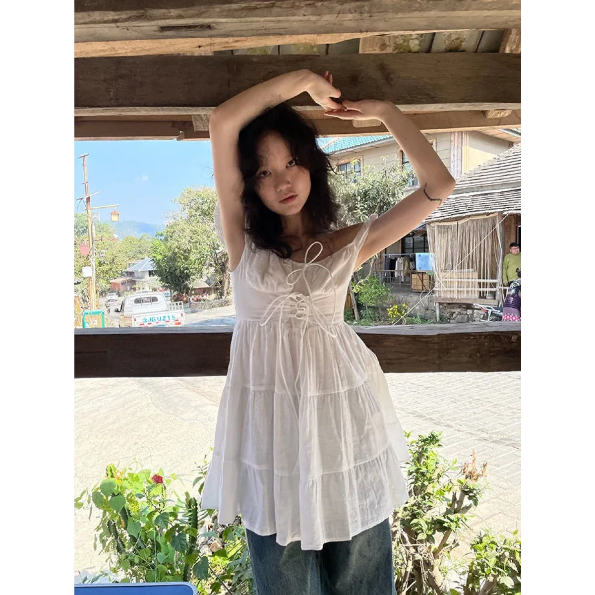 Fairy Kei Ruffle Tie Dress