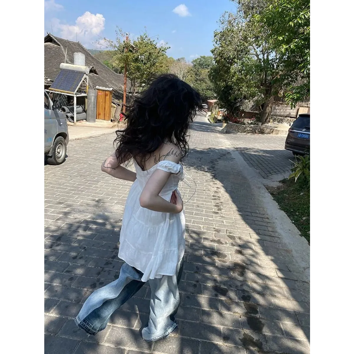 Fairy Kei Ruffle Tie Dress