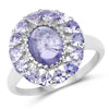 3.85 Carat Genuine Tanzanite .925 Sterling Silver Ring
