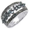 0.62 Carat Genuine Blue Diamond .925 Sterling Silver Ring