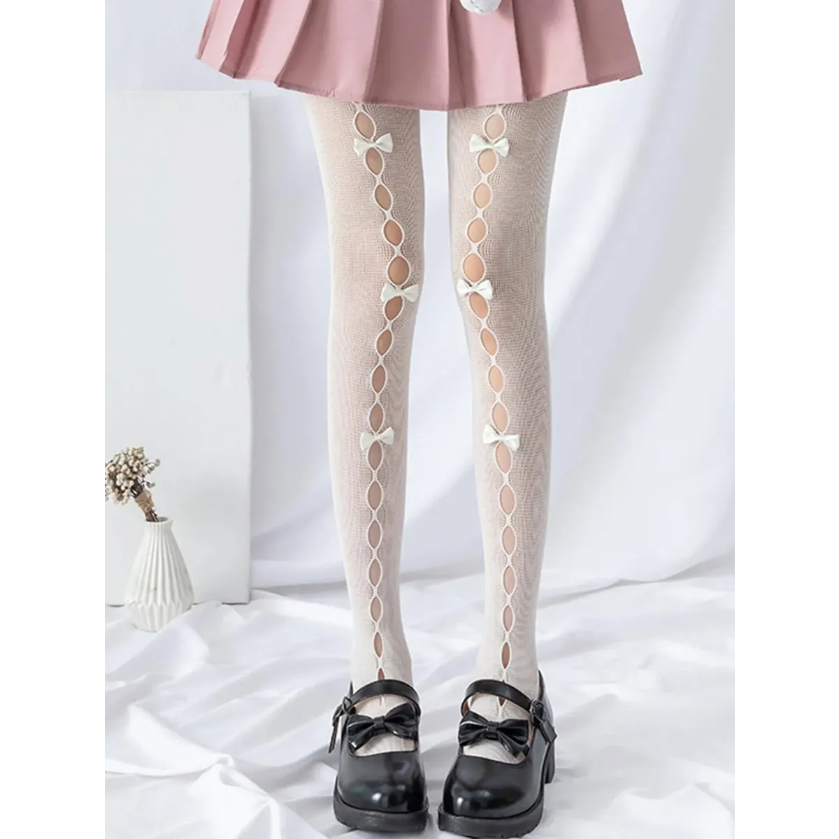 Spicy Girl Bow Fishing Net Stockings