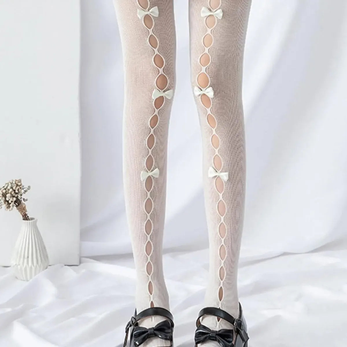 Spicy Girl Bow Fishing Net Stockings
