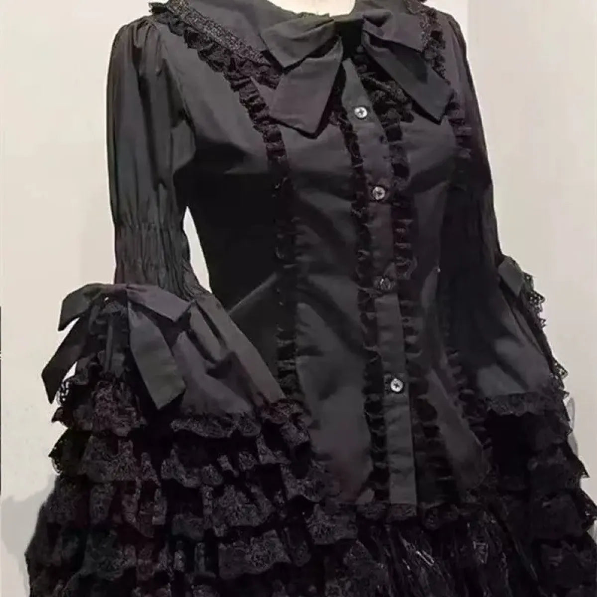 Kawaii Flare Sleeve Bow Blouse