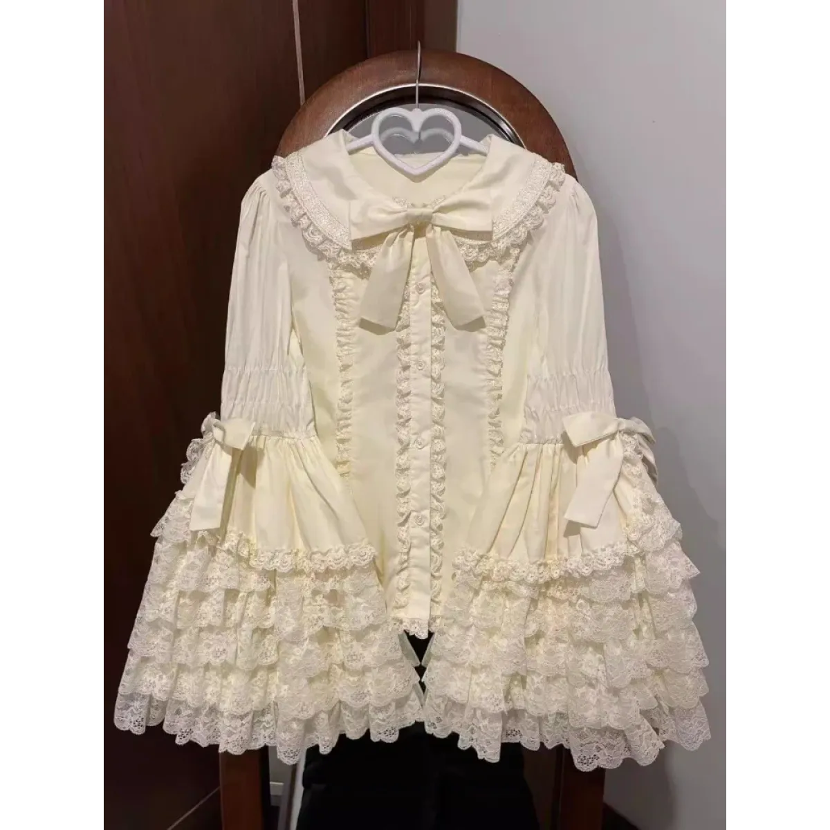 Kawaii Flare Sleeve Bow Blouse