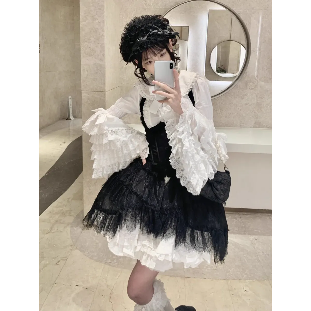 Kawaii Flare Sleeve Bow Blouse