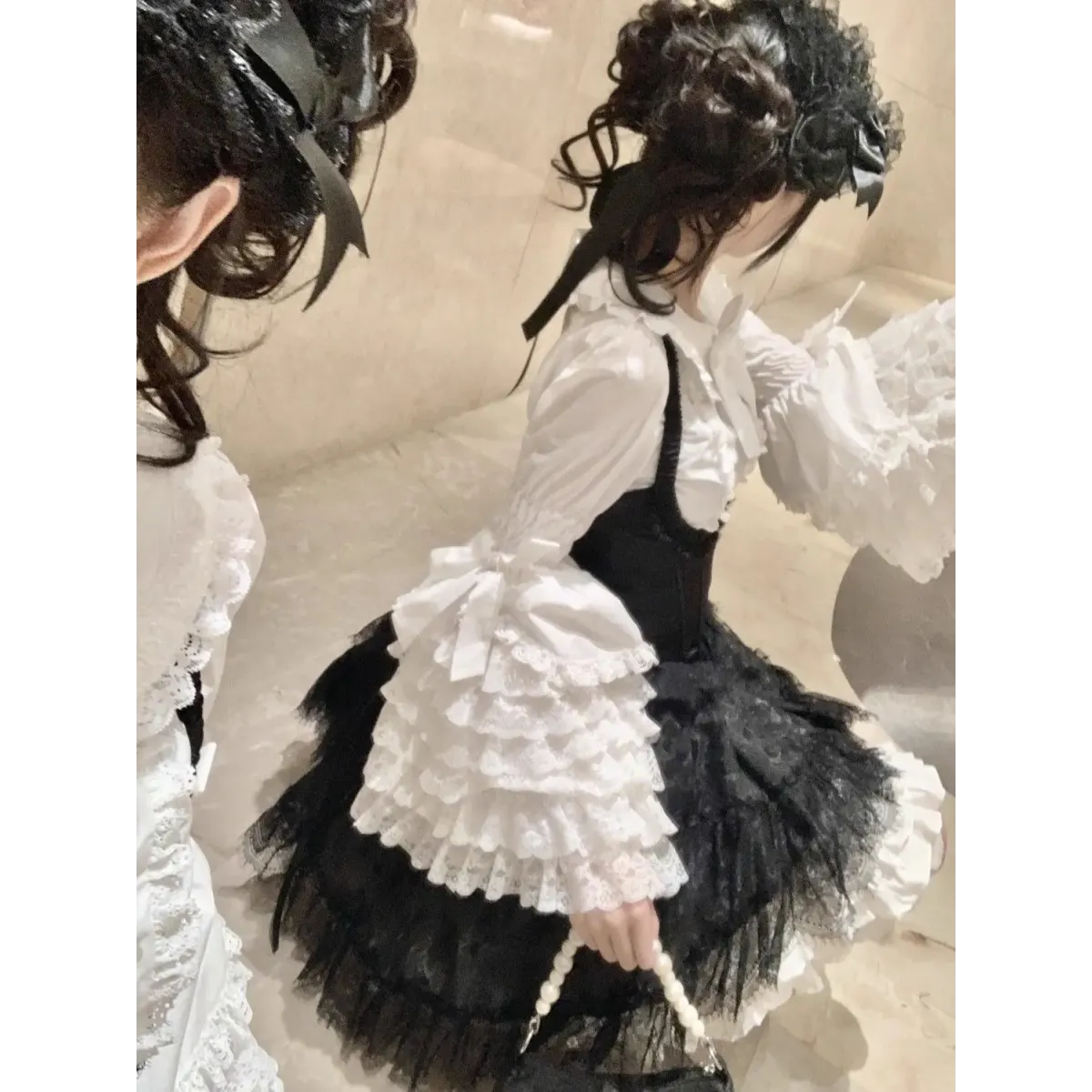 Kawaii Flare Sleeve Bow Blouse