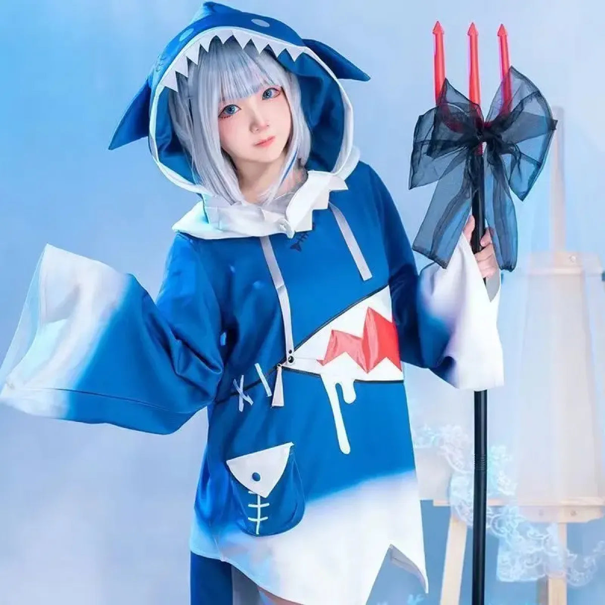 Hololive Gawr Gura Shark Cosplay - Complete Set with Tail